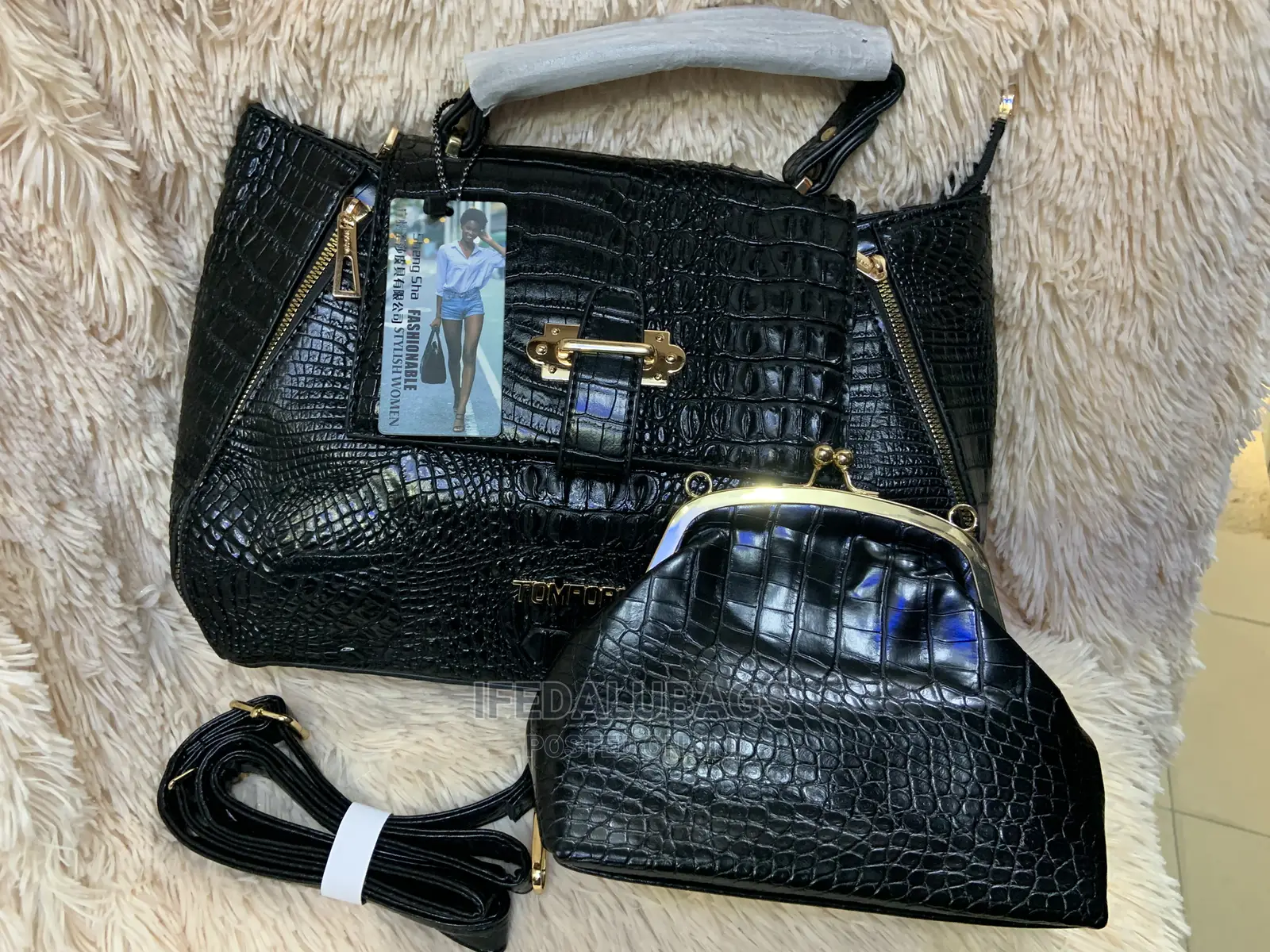 Quality 2n1 Croc Skin Hand Bag