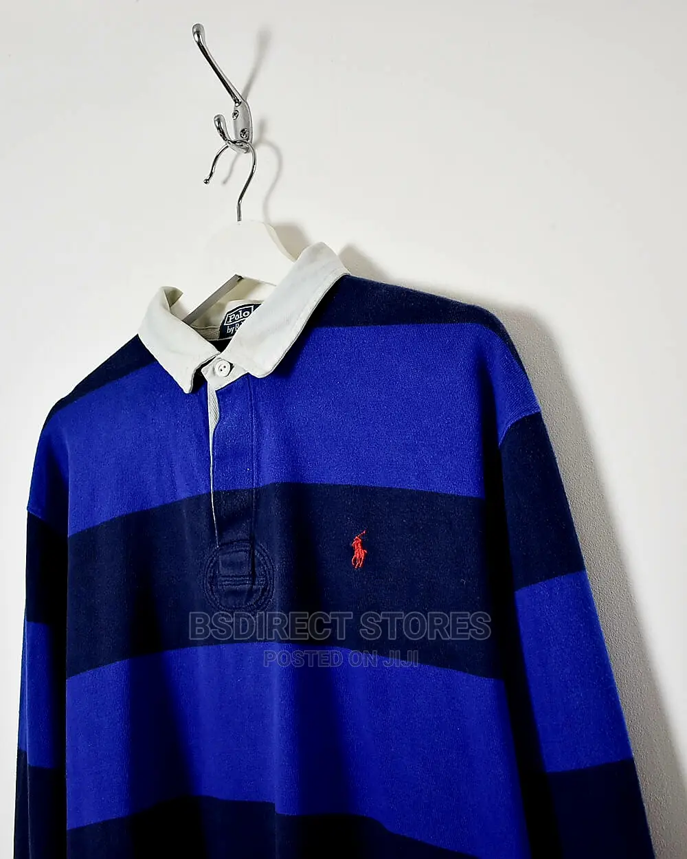 Polo Ralph Lauren Unisex Bold Stripe Rugby Shirt Navy Blue