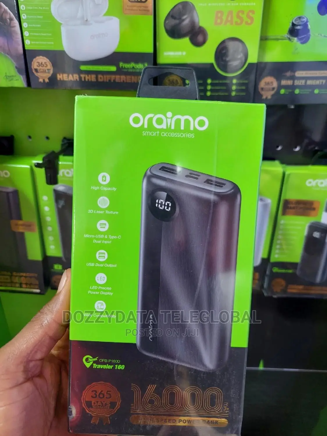 Oraimo Traveler 16000mah High Capacity Dual Output Powerbank