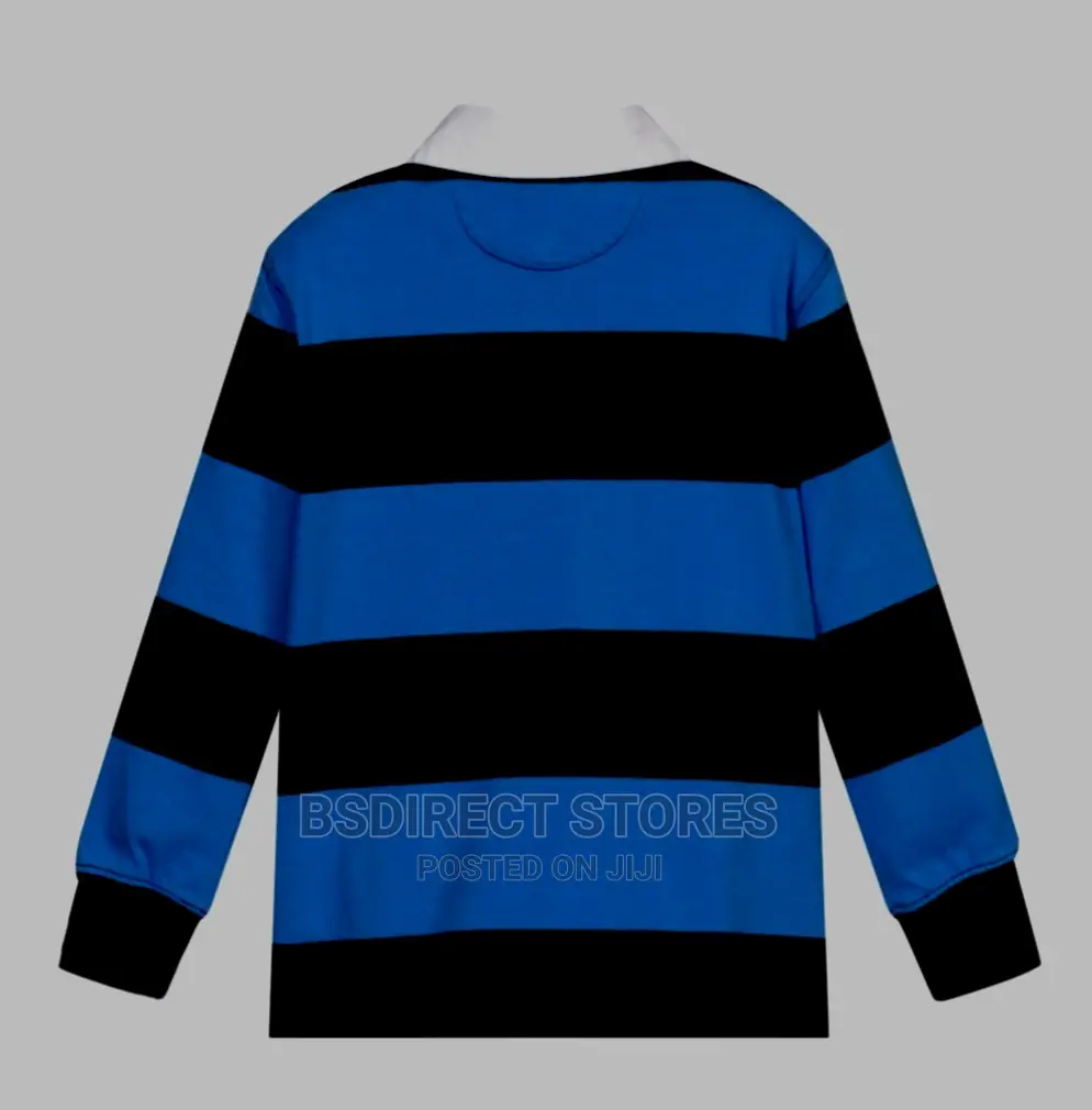 Polo Ralph Lauren Unisex Bold Stripe Rugby Shirt Navy Blue
