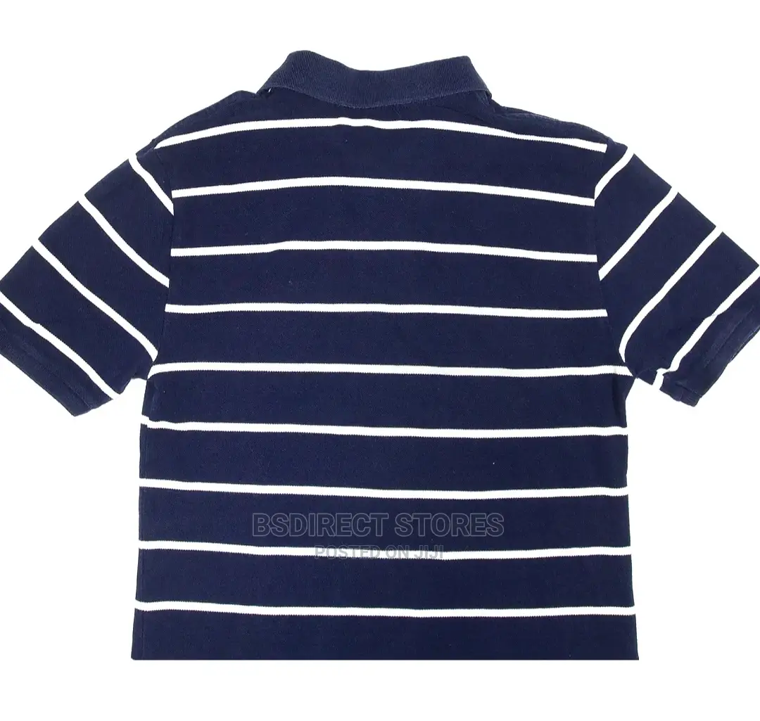 POLO RALPH LAUREN Boys Polo Shirt Blue Striped Short Sleeve