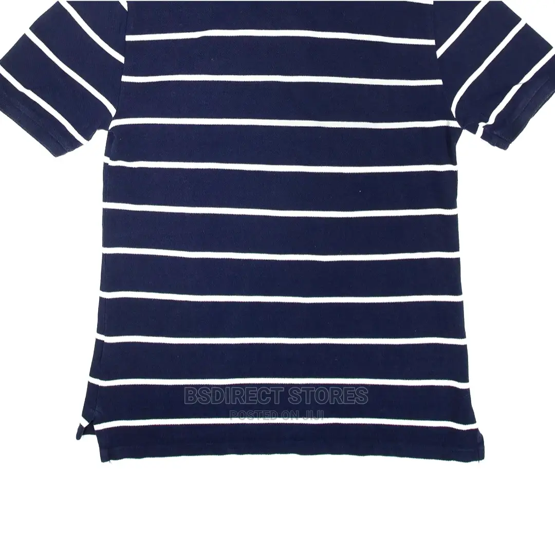 POLO RALPH LAUREN Boys Polo Shirt Blue Striped Short Sleeve