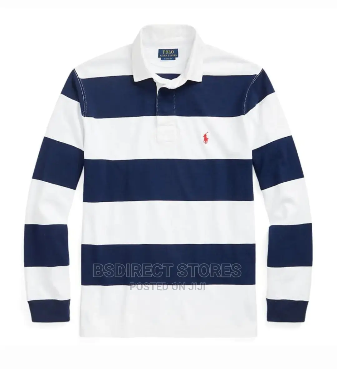 Polo Ralph Lauren Unisex Long Sleeves Polo Shirt White Blue