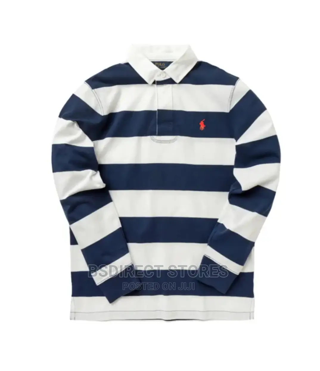 Polo Ralph Lauren Unisex Long Sleeves Polo Shirt White Blue