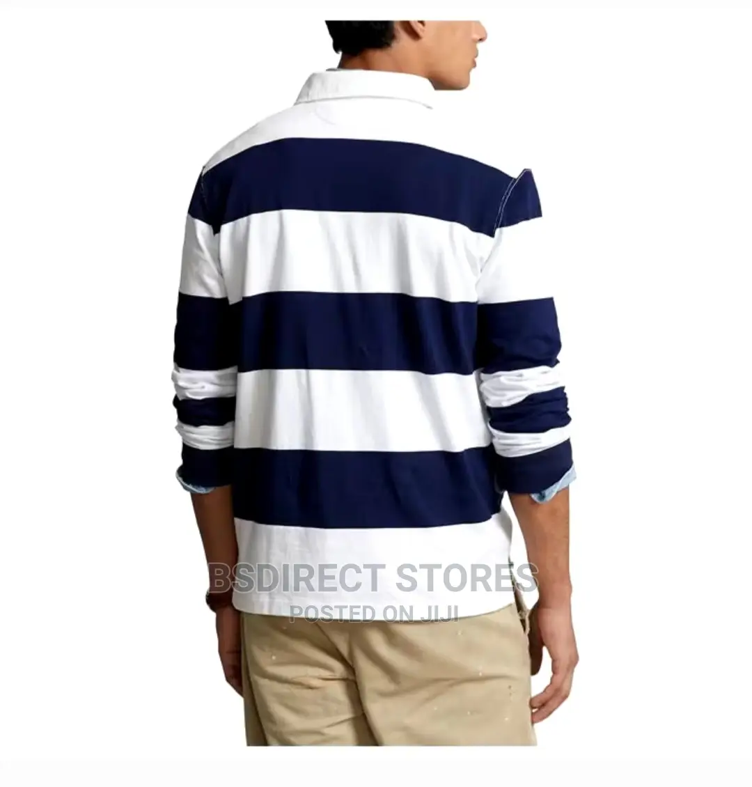 Polo Ralph Lauren Unisex Long Sleeves Polo Shirt White Blue