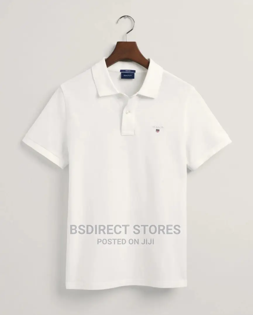 GANT Original WHITE Solid Pique Rugger Polo Men Shirt
