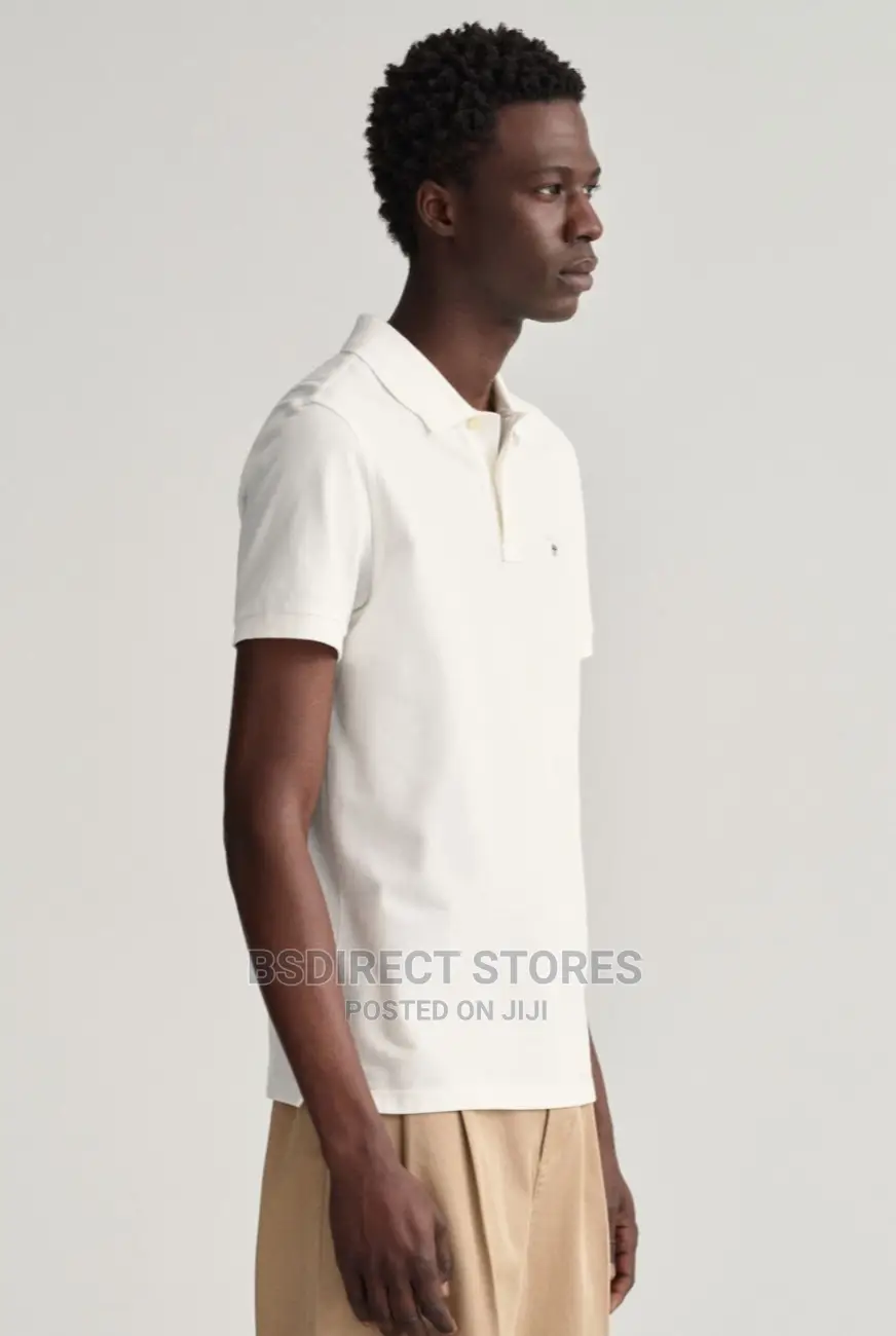 GANT Original WHITE Solid Pique Rugger Polo Men Shirt