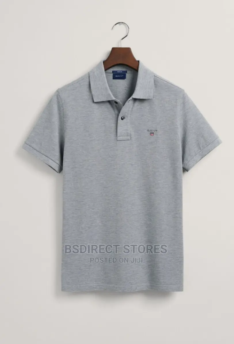 Gant Original Grey Melange Solid Pique Rugger Polo Men Shirt