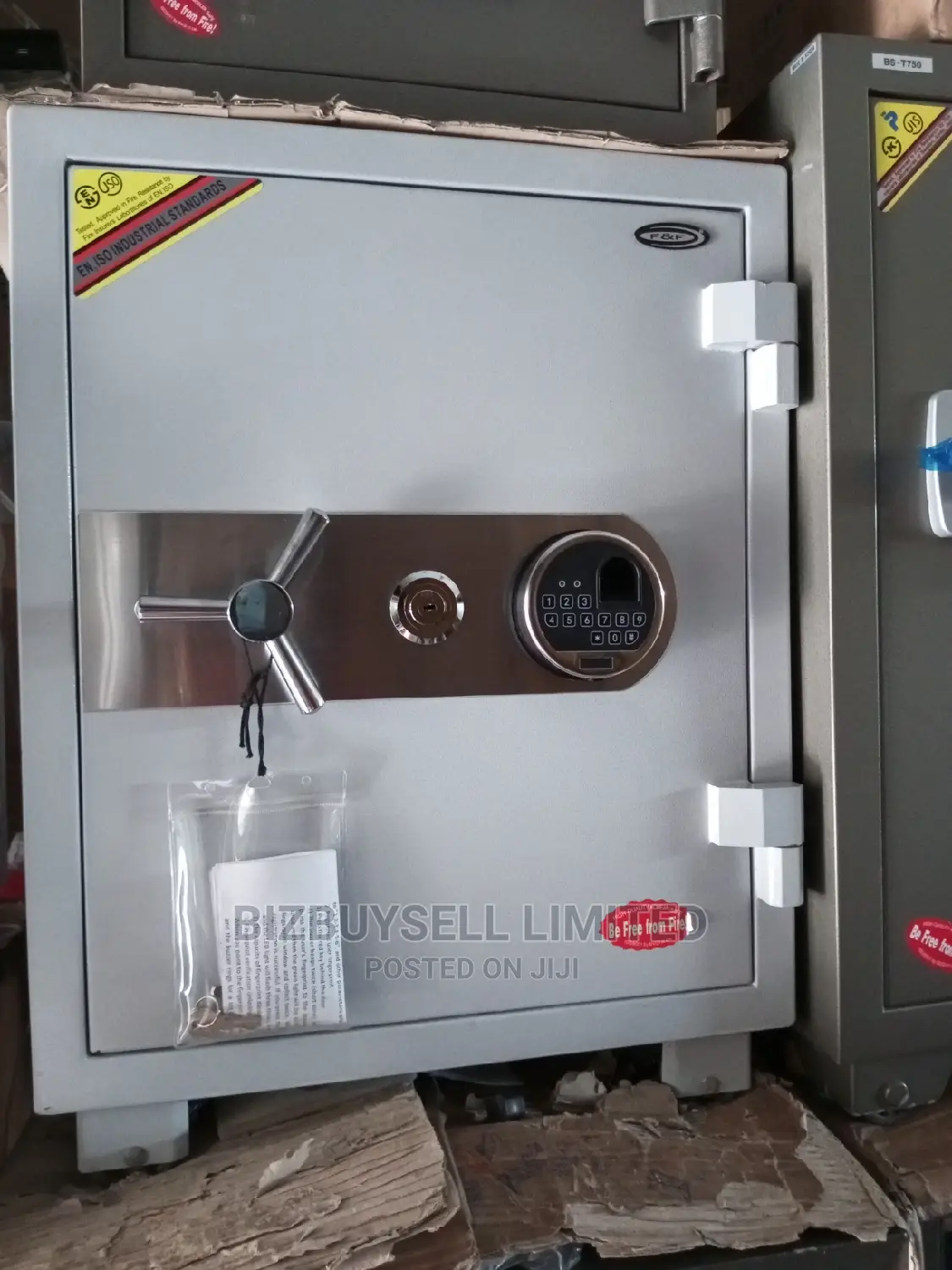 Single Door Biometrics and Digital Fireproof Safe Cabinet.