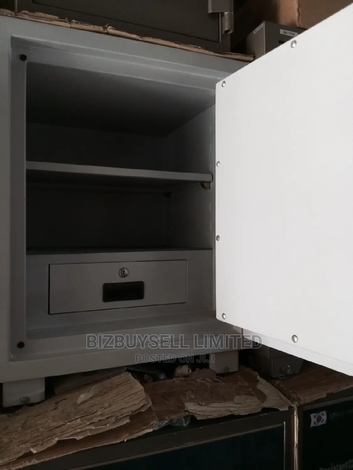 Single Door Biometrics and Digital Fireproof Safe Cabinet.