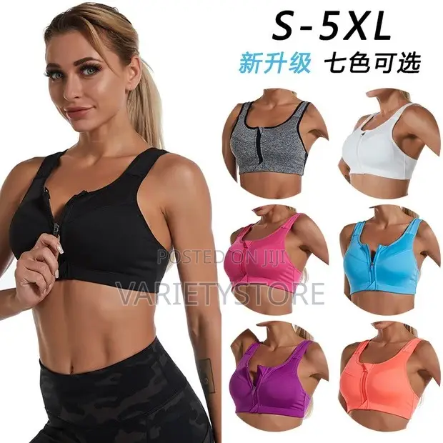 Women Front Zipper Shockproof Sports Bras