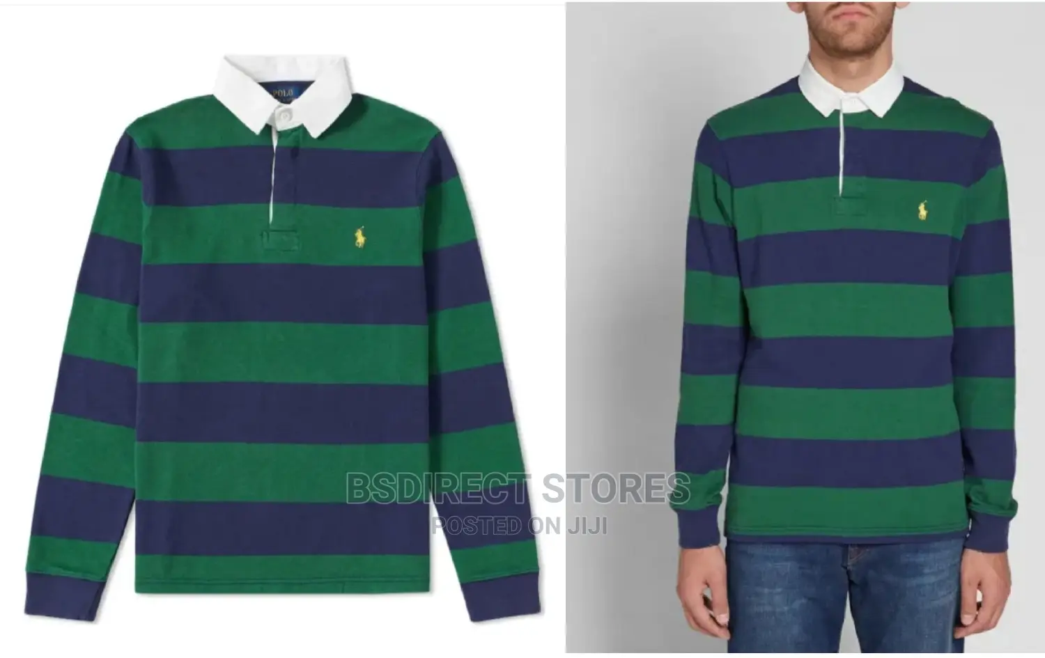 Polo Ralph Lauren Stripe Rugby Shirt French Navy/ New Forest