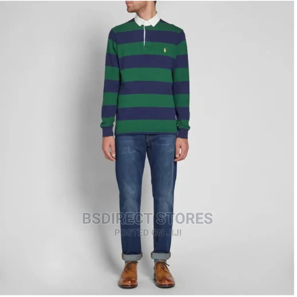 Polo Ralph Lauren Stripe Rugby Shirt French Navy/ New Forest