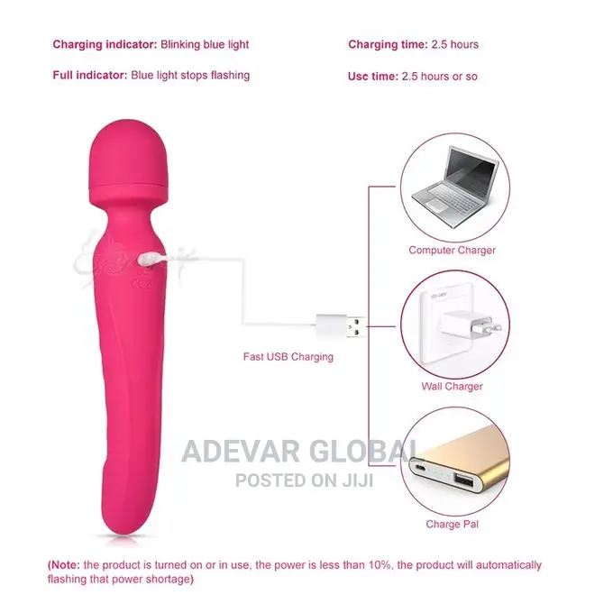 2 in 1 Magic Wand Heated Women Vibrator Clitoris Stimulator