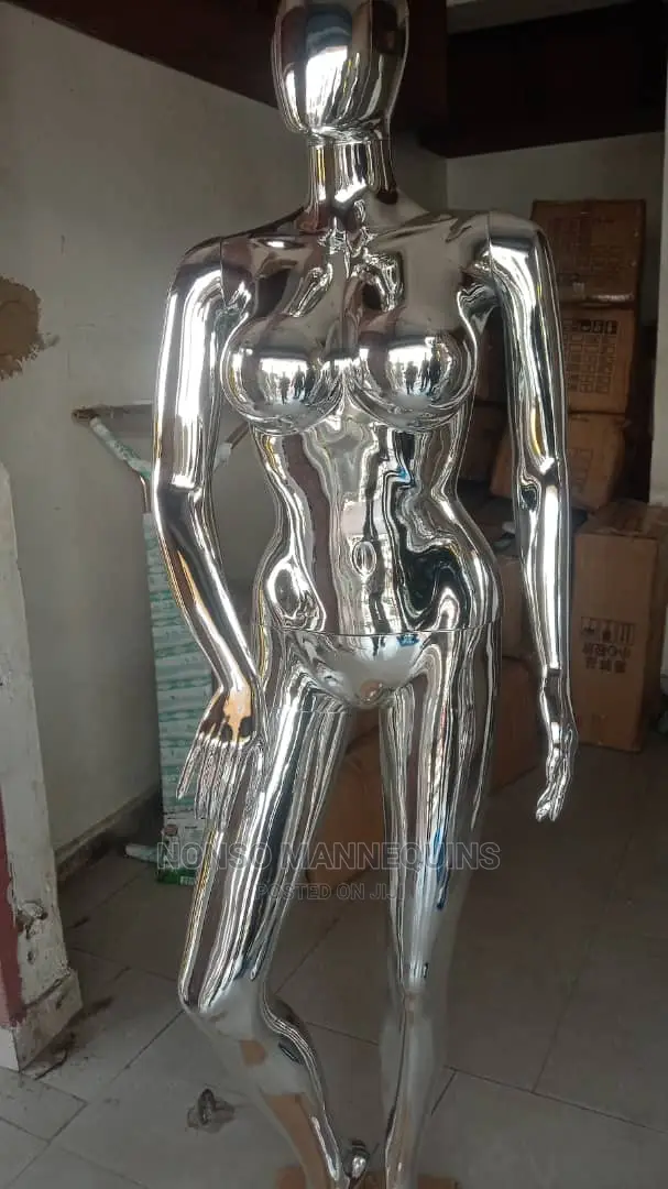Size 12 Silver Chrome Female Busty Mannequin