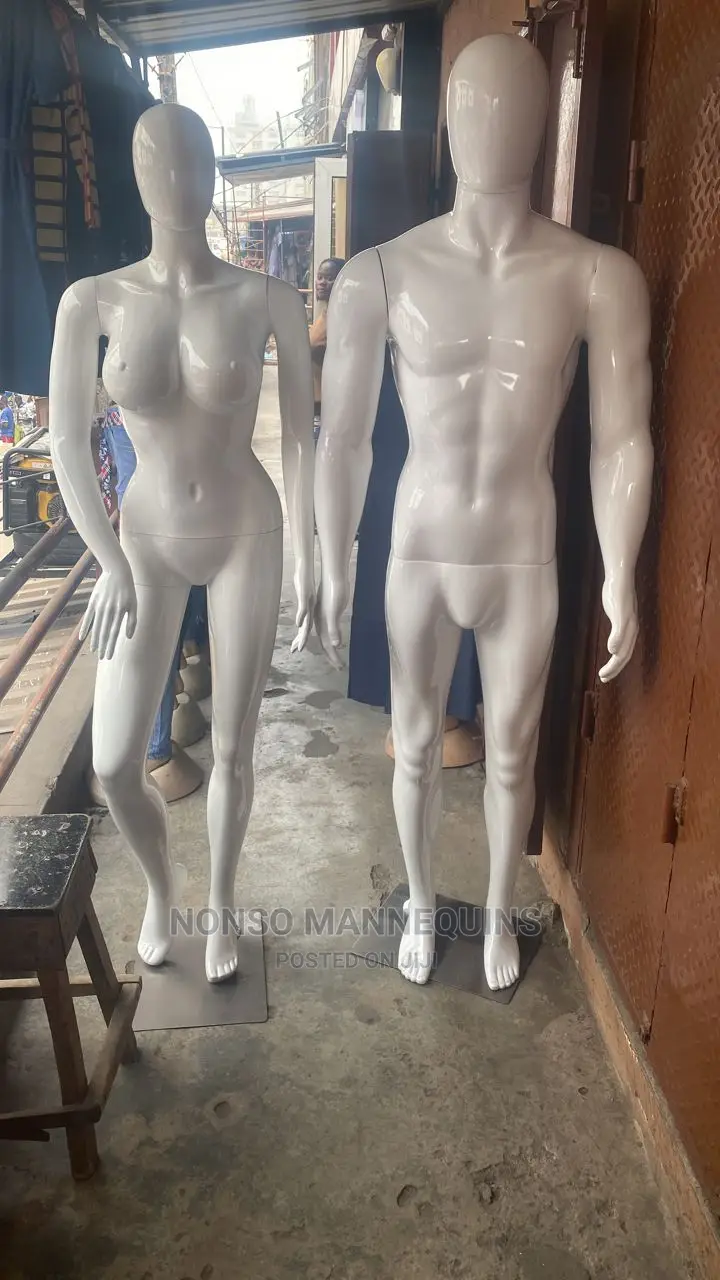 Male and Female Glossy White Size 12 Mannequins