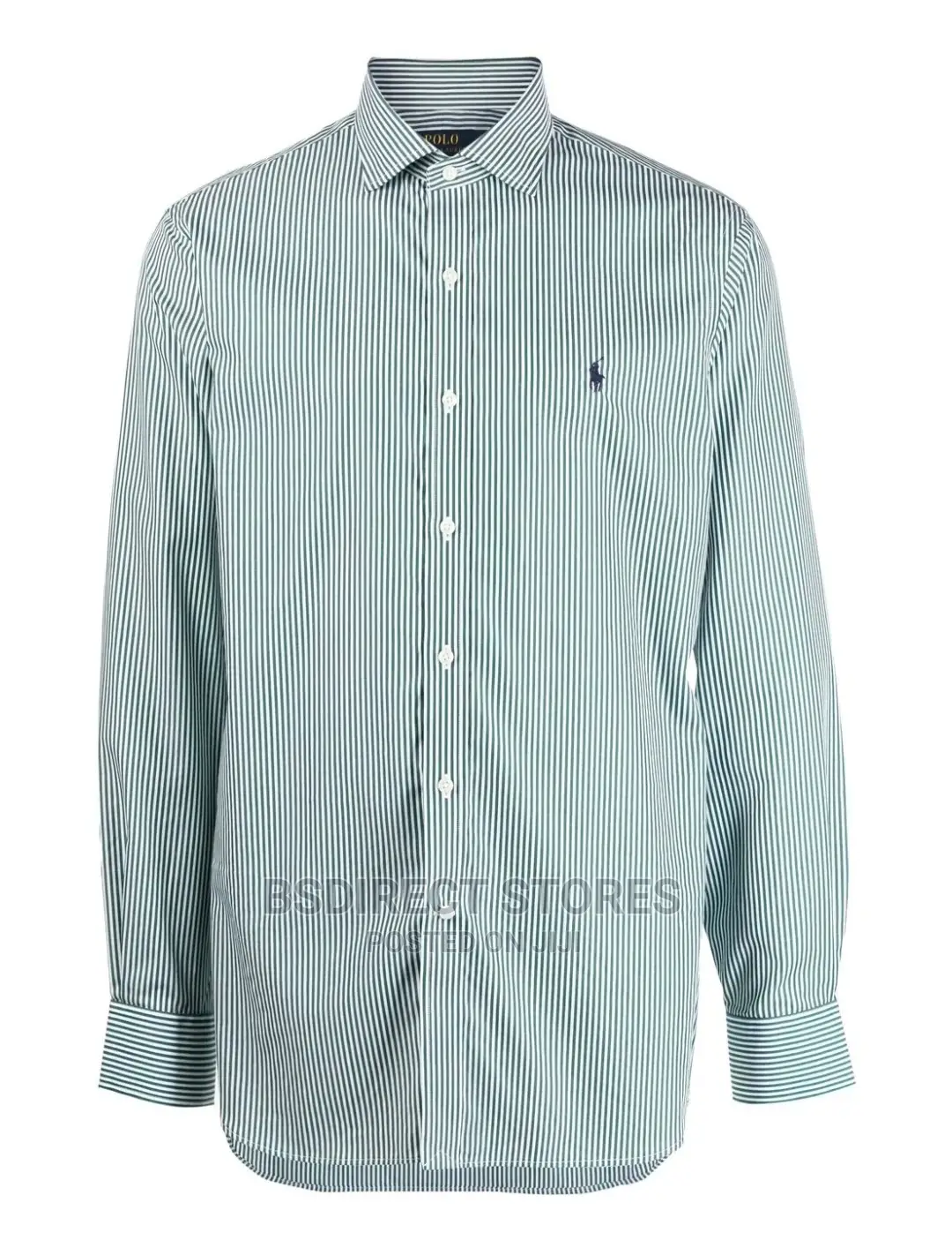 Polo Ralph Lauren Dark Green/White Stripe-Print Cotton Shirt