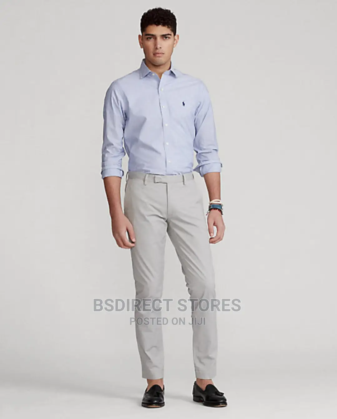 Polo Ralph Lauren Light Blue/White Slim Fit Poplin Shirt