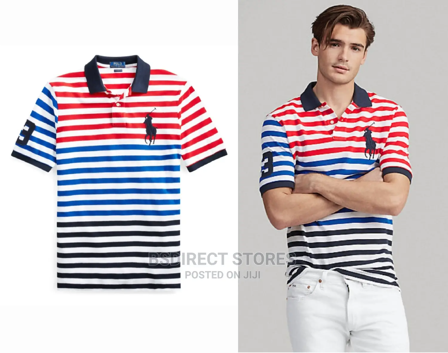 Polo Ralph Lauren Classic Fit Striped Mesh Polo Polo Shirts
