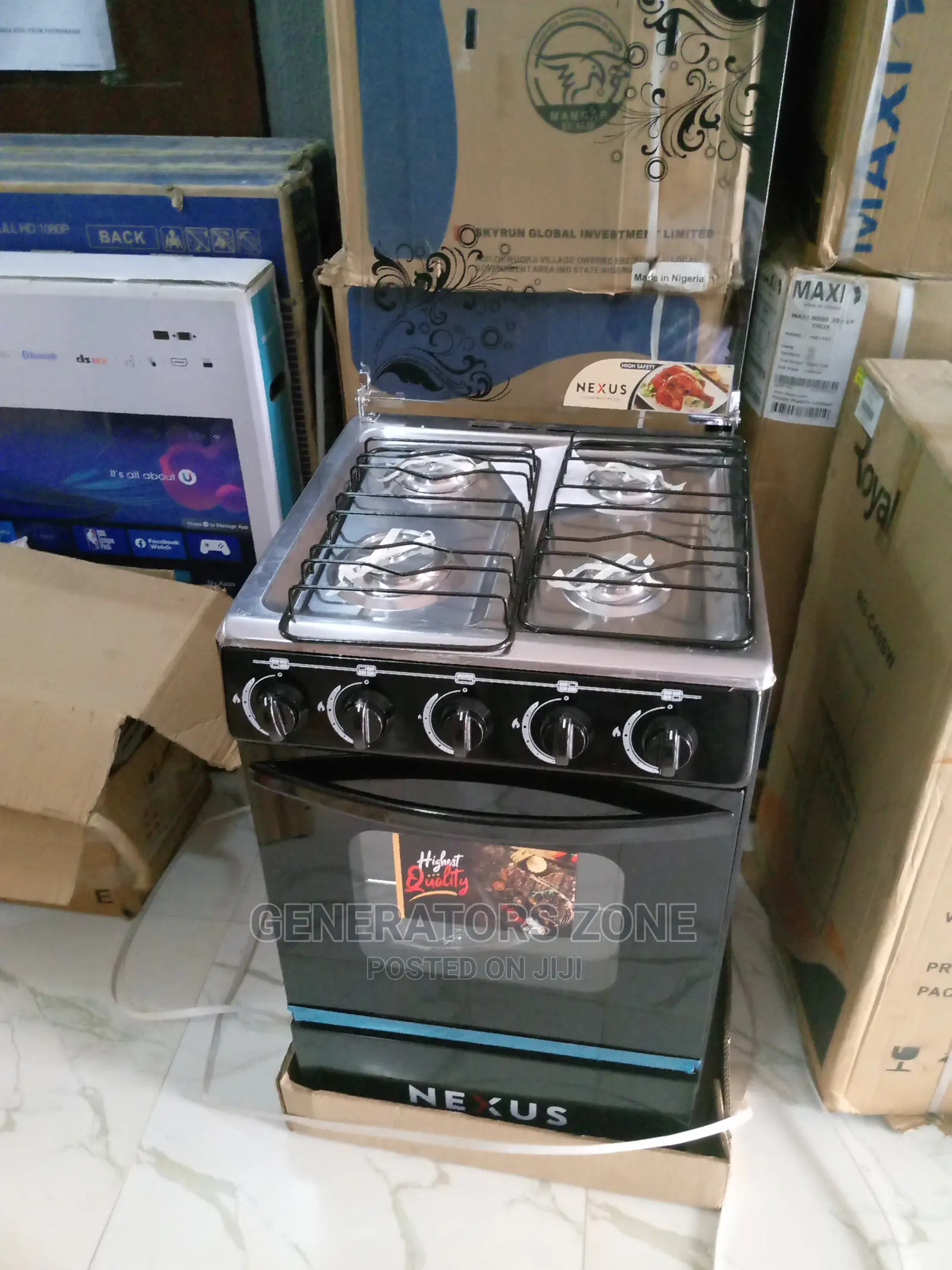 Nexus Gas Cooker-Nx-5055 Wit Adjustable Legs