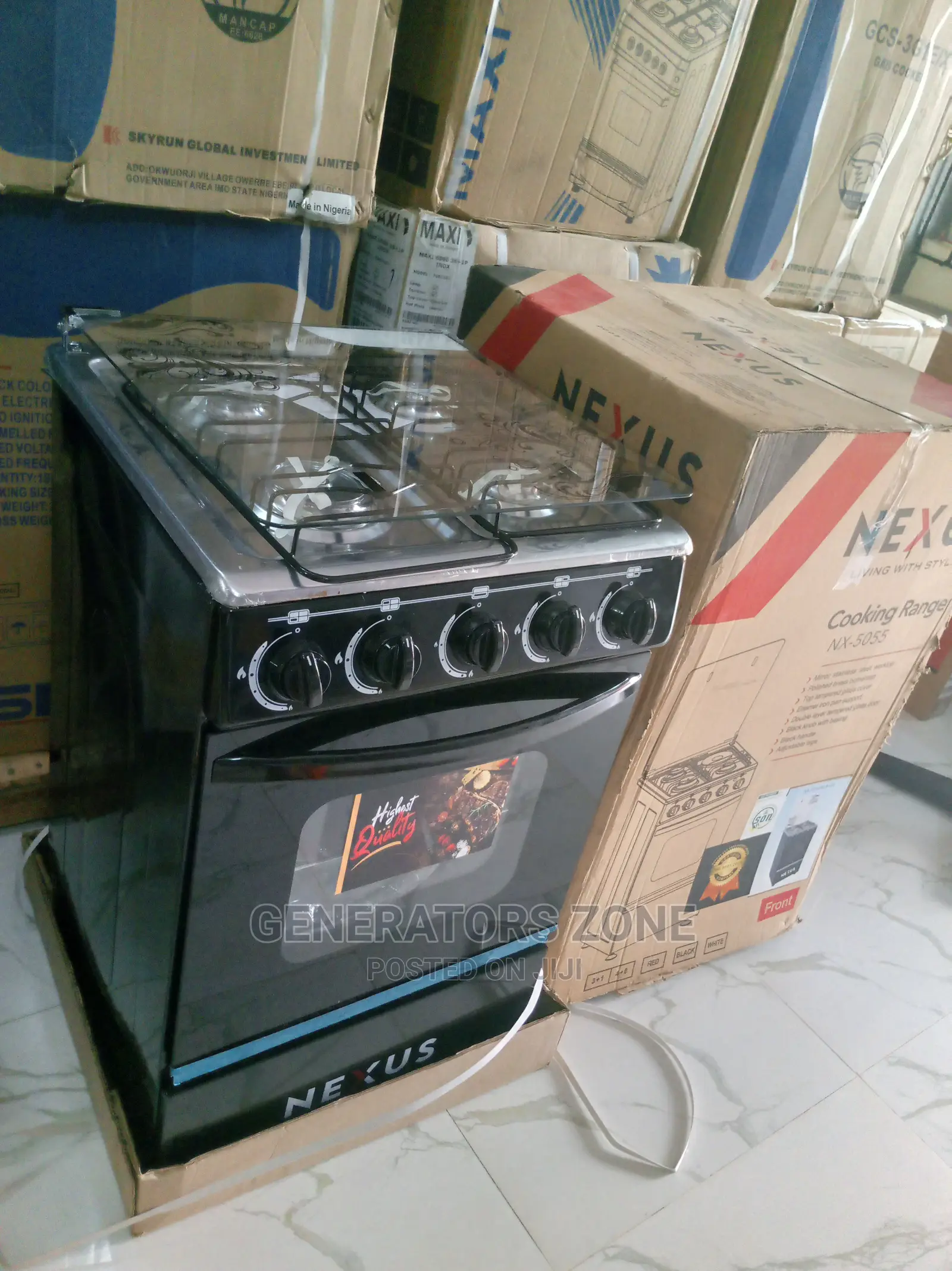 Nexus Gas Cooker-Nx-5055 Wit Adjustable Legs