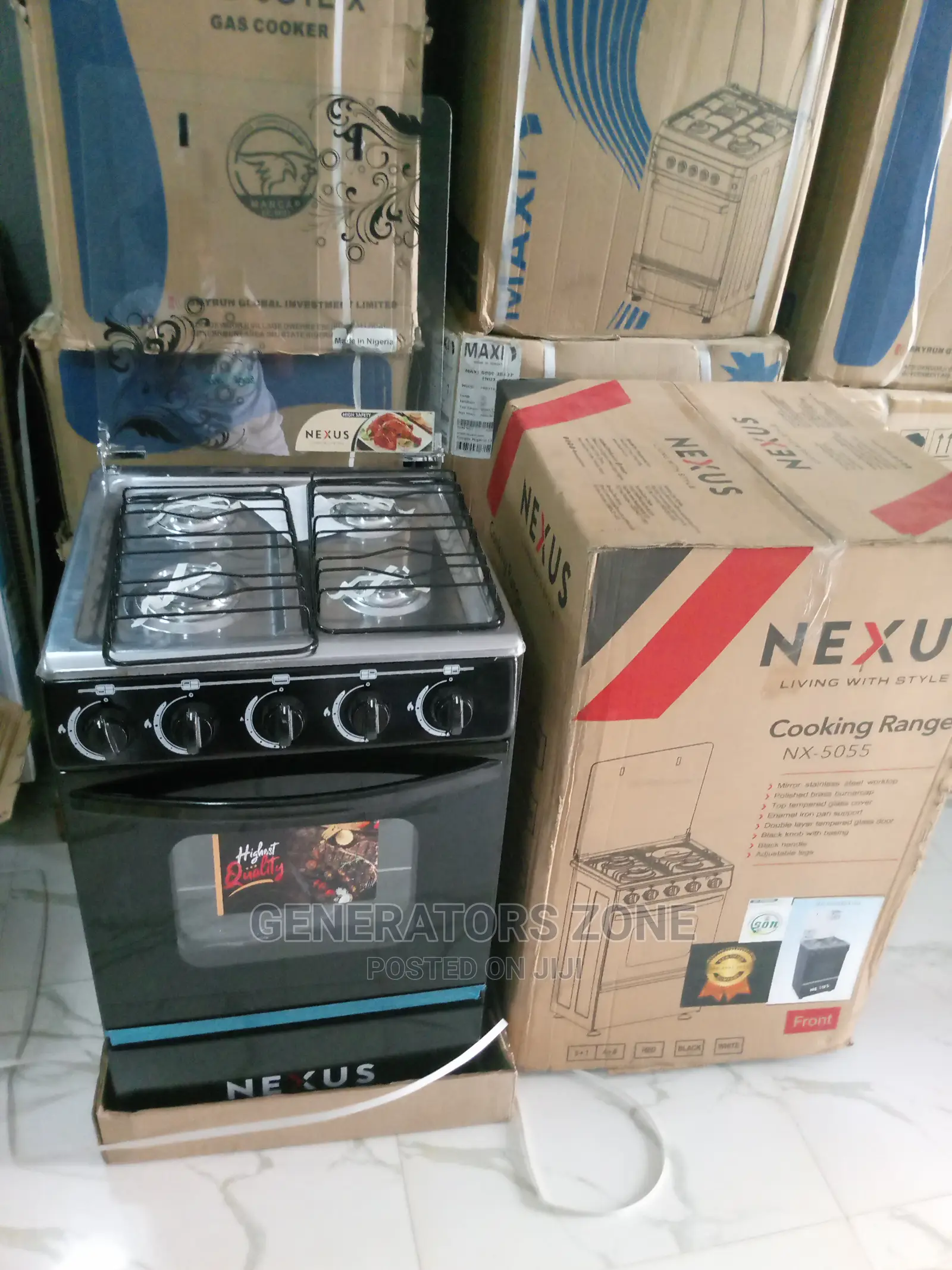 (3+1) Nexus Cooker 3 Gas Cooker + GLASS LID+Tray| Nx-5055b