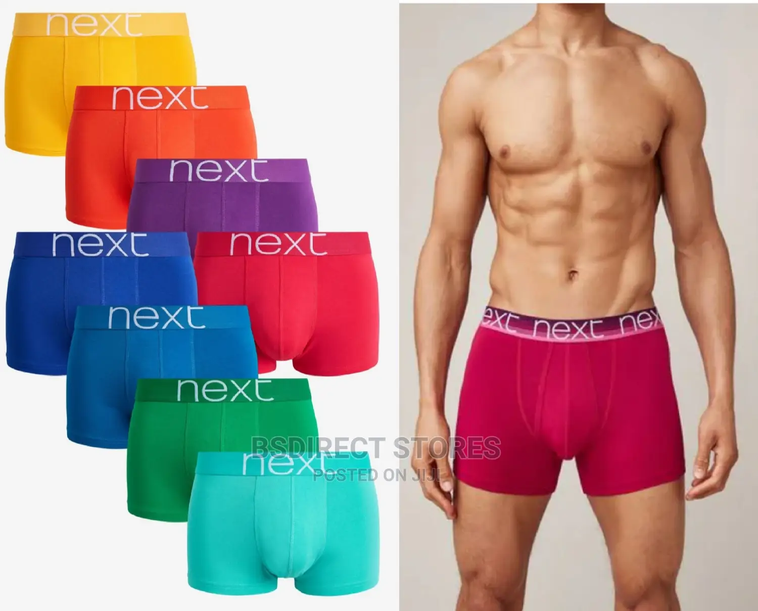 NEXT Multicolour Bright Hipsters Luxury Cotton Boxers 8 Pack