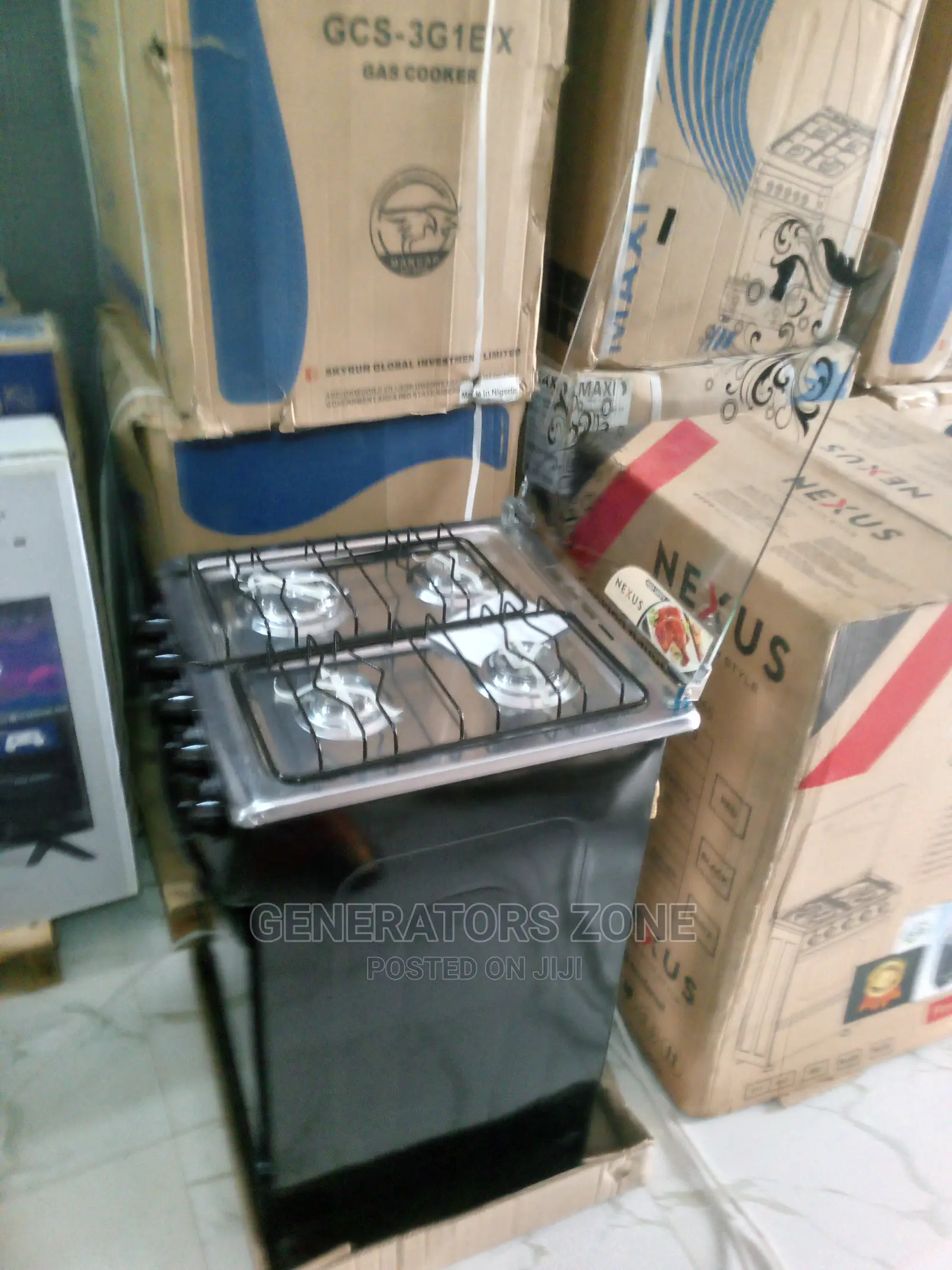 Nexus 4 Burner Gas Cooker+Glass Oven Door+Glass Lid-Nx-5055b