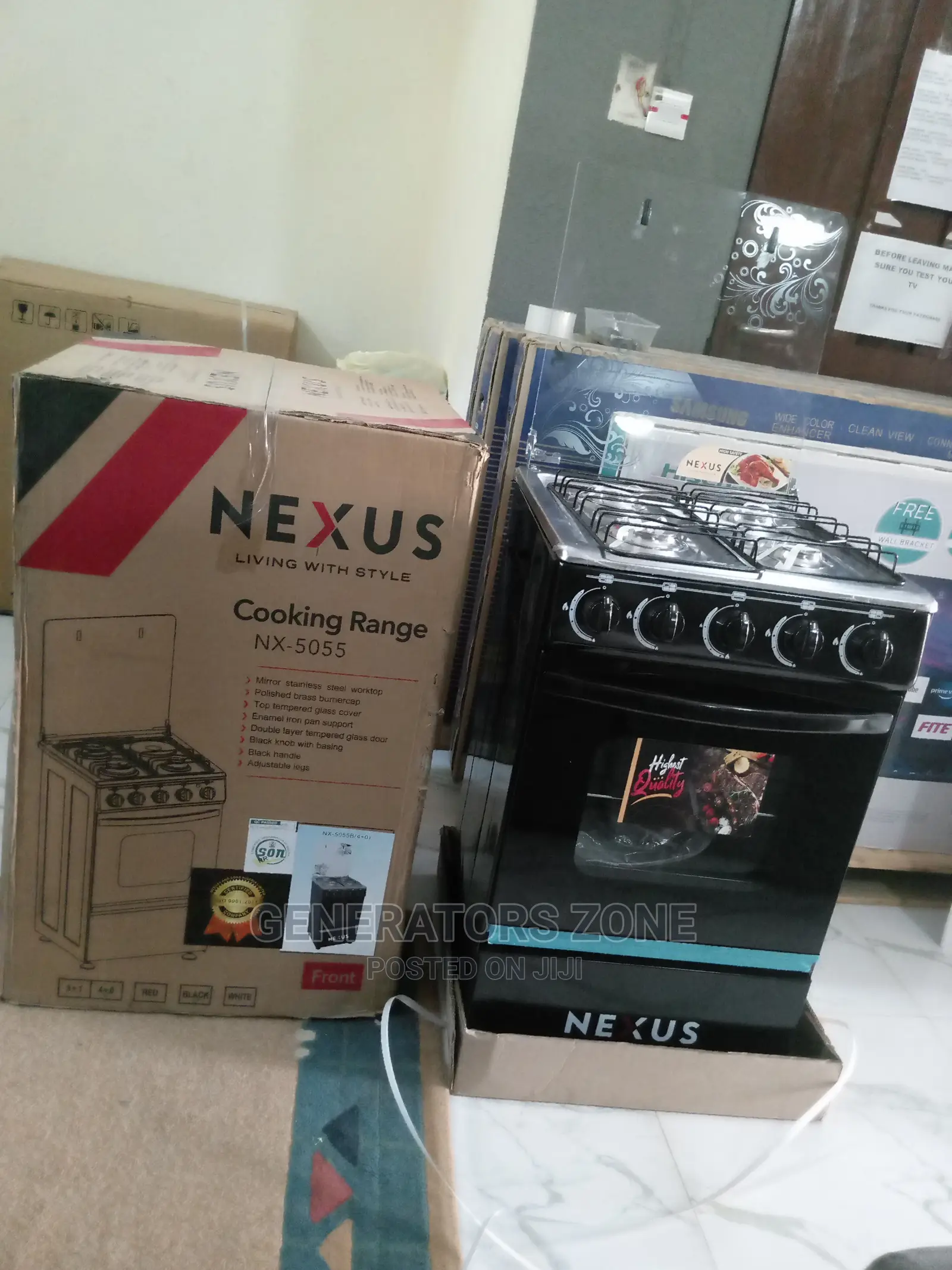 Nexus 4 Burner Gas Cooker With Bottom Oven-Nx-5055b