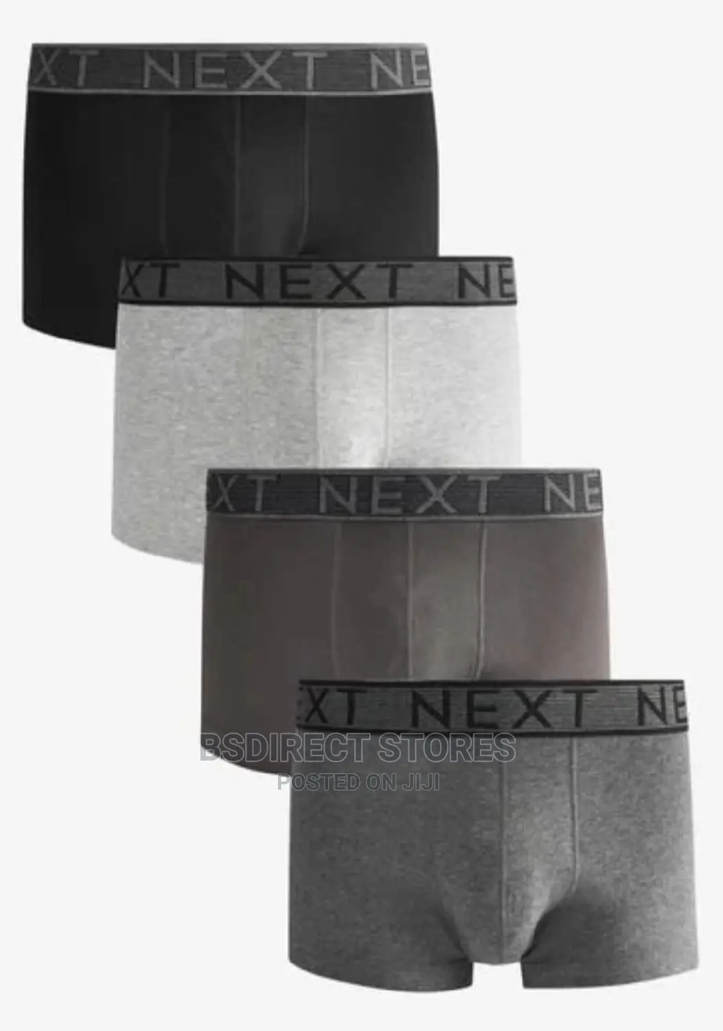 NEXT Hipsters Grey/Black Luxury Cotton Boxers Pack Of Four