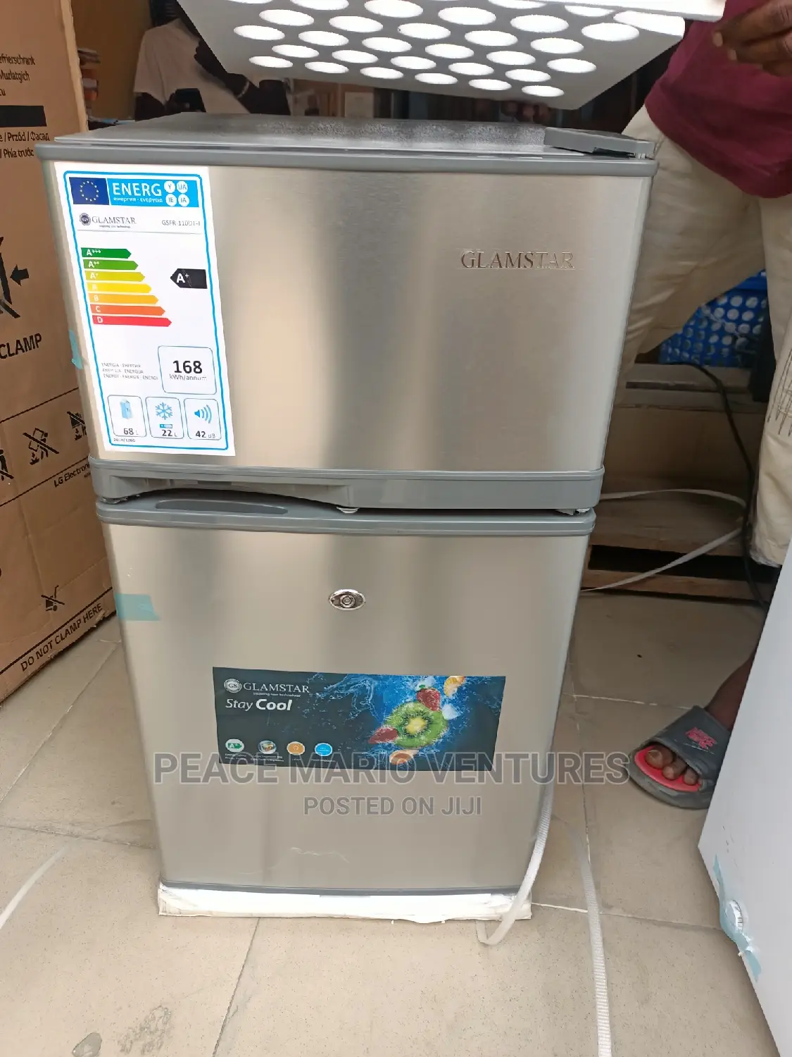 Glamstar Quality Table Top Double Door Refrigerator, Up Frz