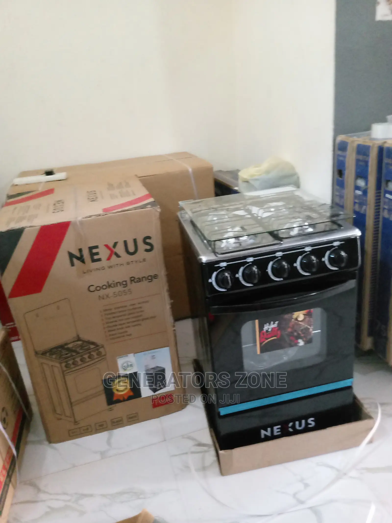 Nexus Adjustable Leg Gas Cooker 4 Burner-Easy Clean-Nx-5055b
