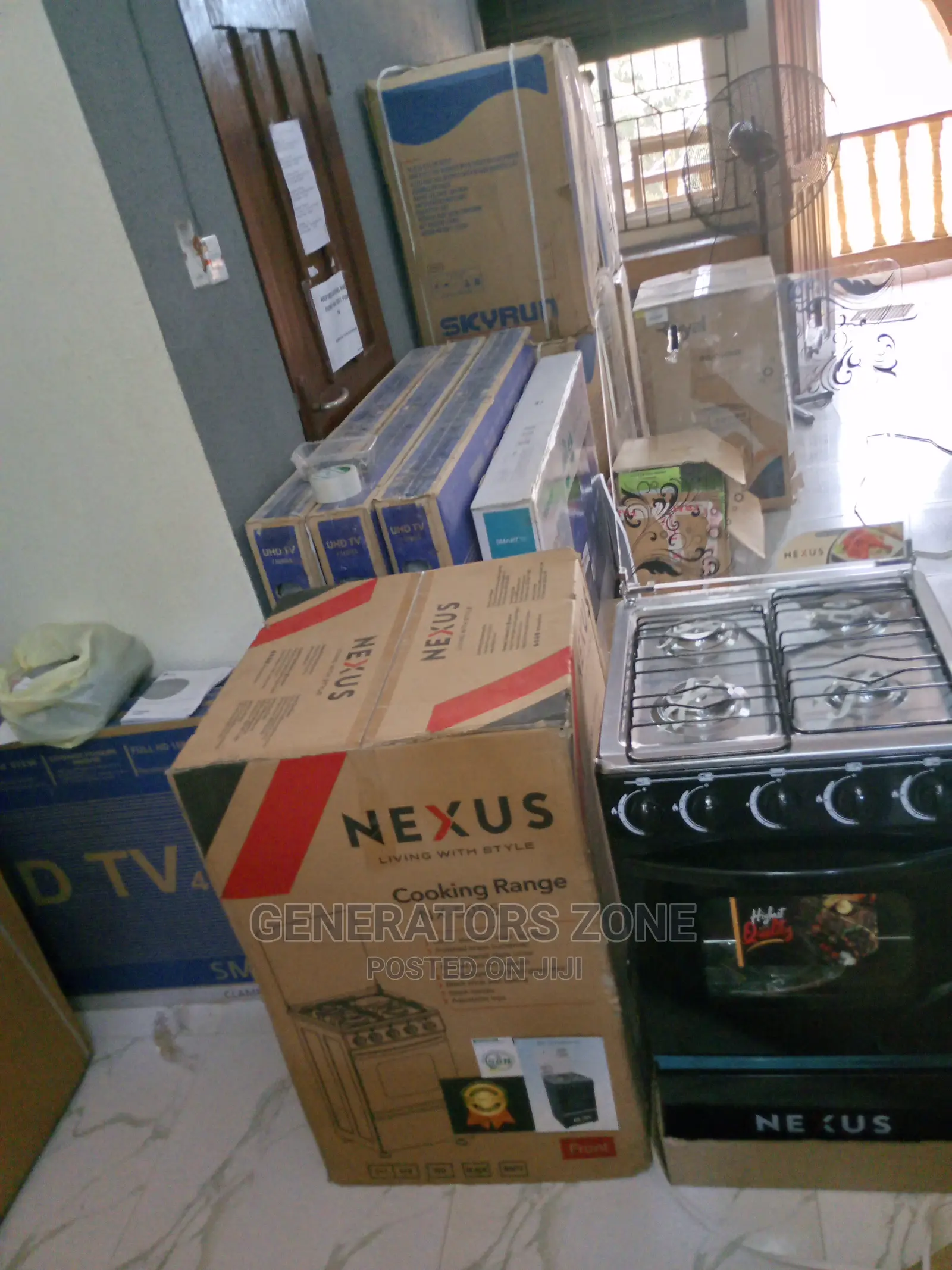 Nexus Adjustable Leg Gas Cooker 4 Burner-Easy Clean-Nx-5055b