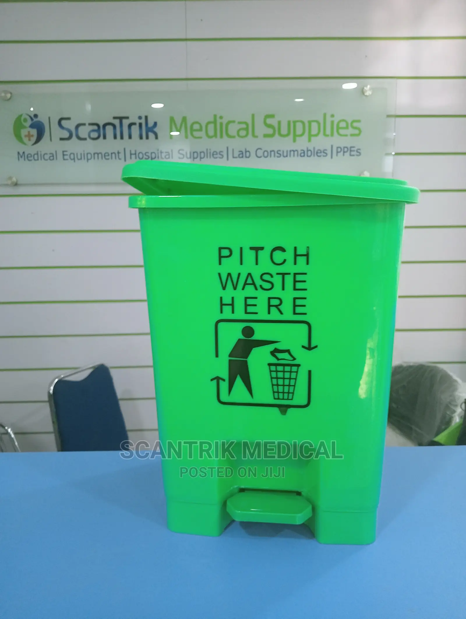 Portable Waste Trash Can Yellow Hospital Clinic Foot