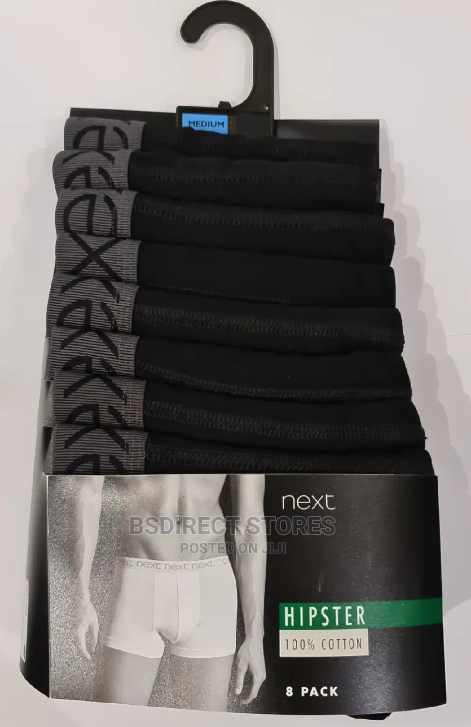 Next Hipsters Black Luxury Men 100% Pure Cotton Boxers 8pack