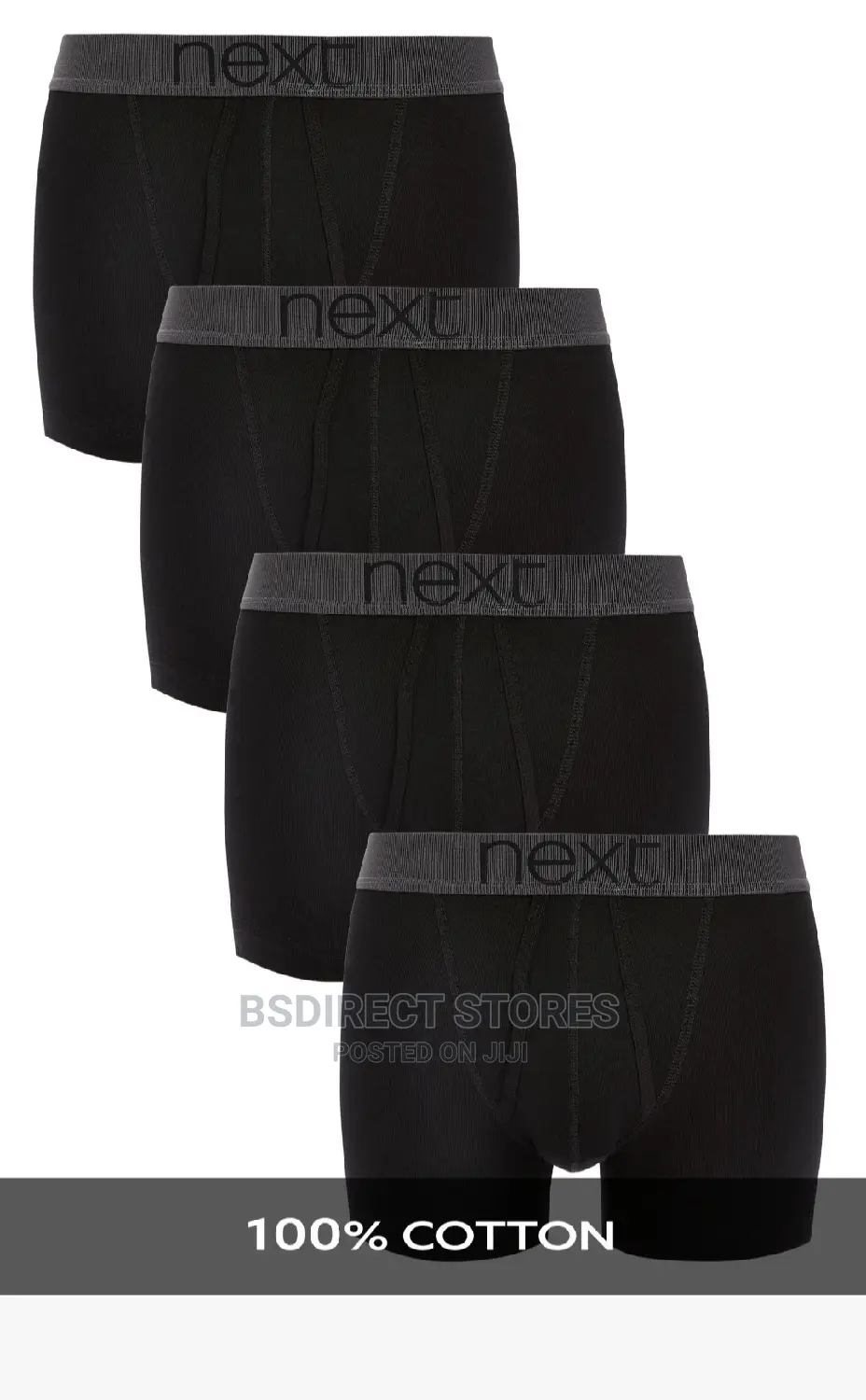 Next Black a-Front Luxury 100% Pure Cotton Men Boxers