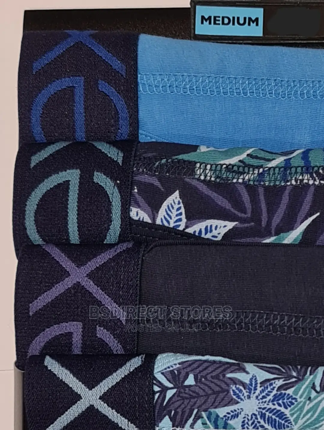 NEXT Blue Pattern a-Front Luxury Men Cotton Boxers Pack of 4