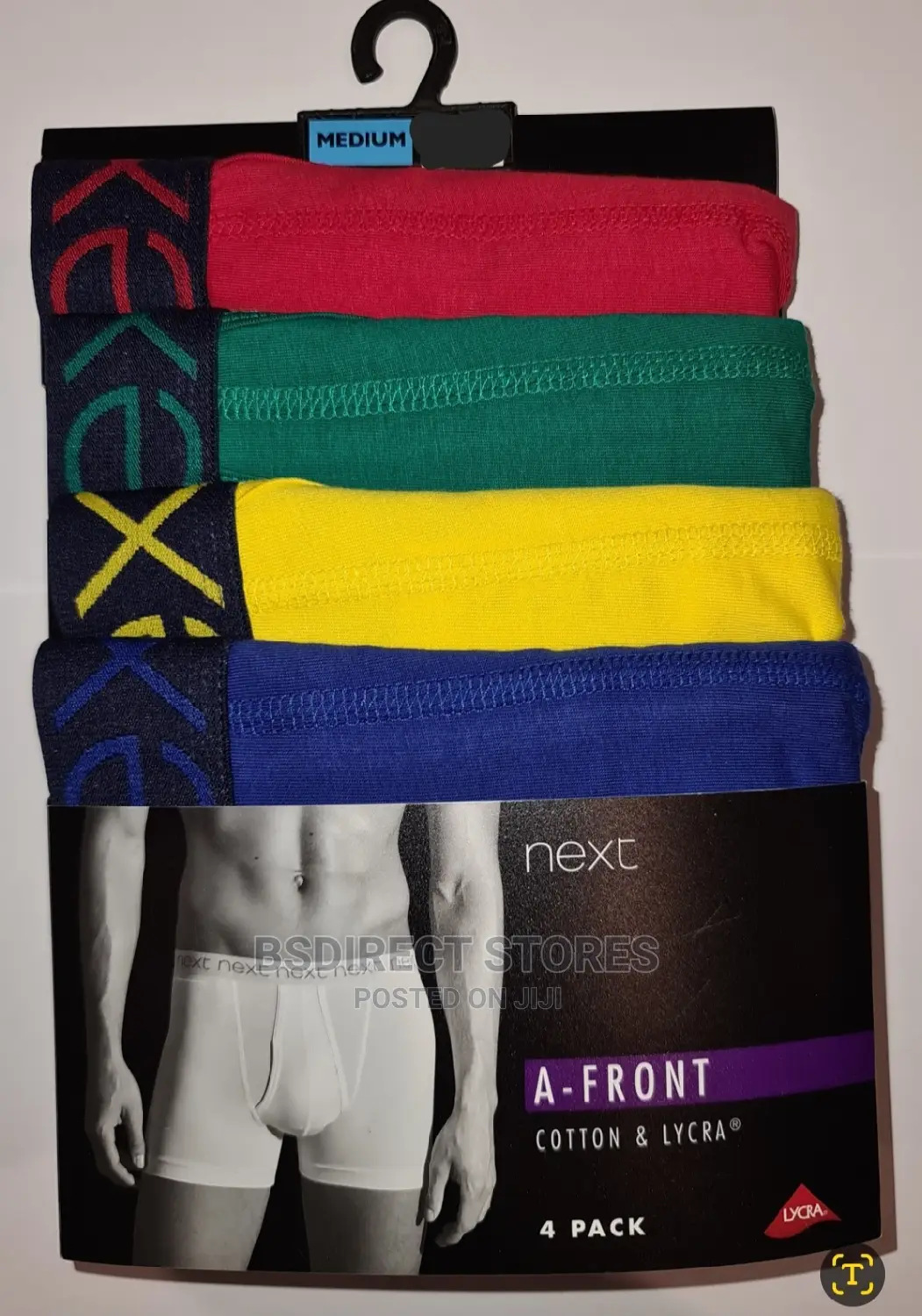 NEXT Multi Colour a-Front Luxury Men Cotton Boxers Pack of 4