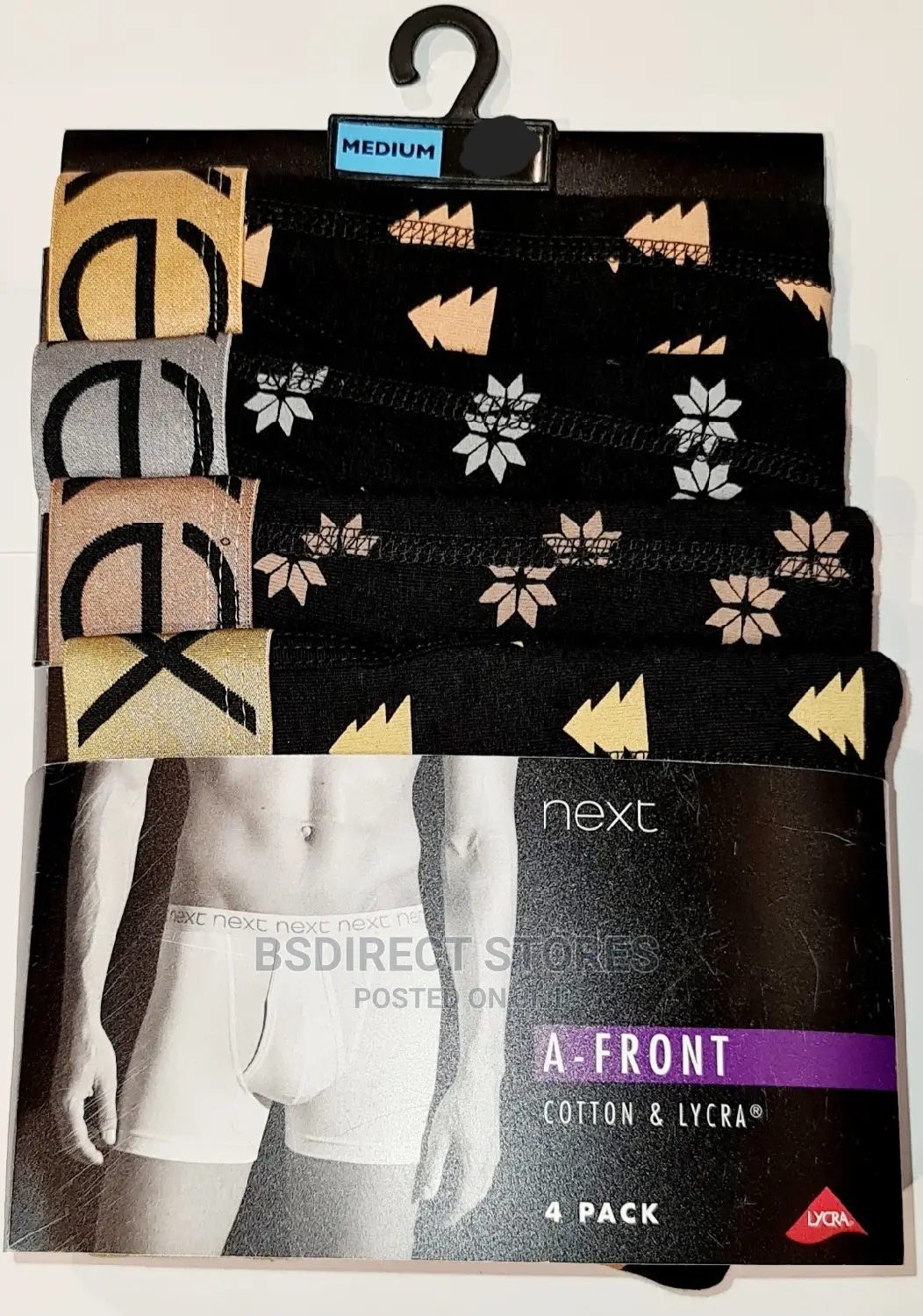 NEXT Christmas Pattern A-front Luxury Men Boxers Pack Of 4