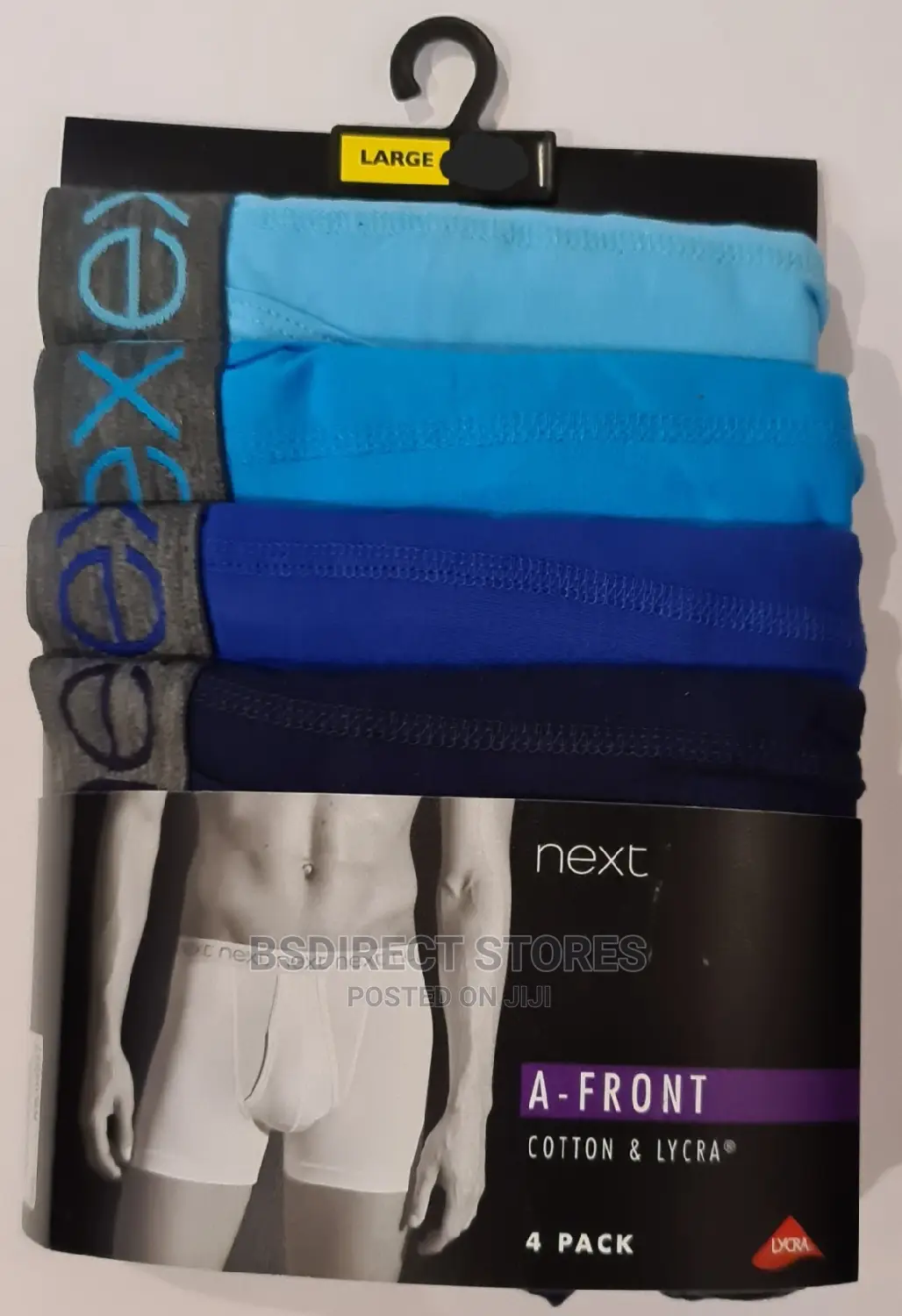 NEXT a-Front Blues Luxury Men Cotton Boxers Pack of 4