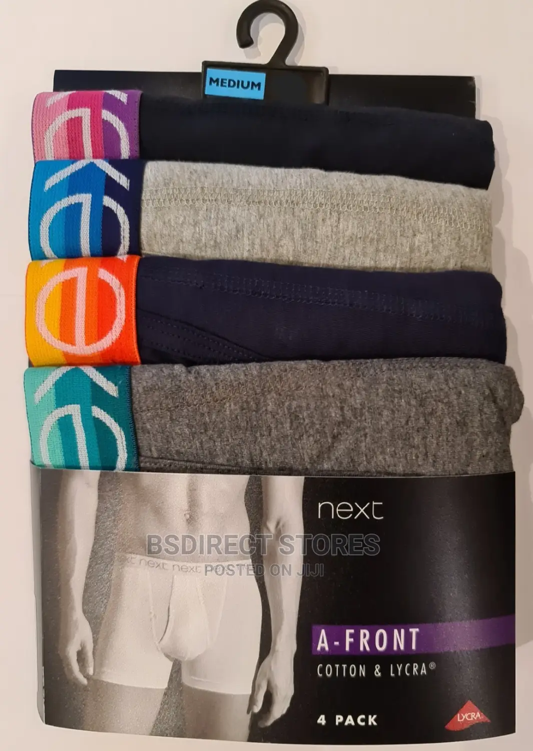 NEXT a-Front Ombre Waistband Luxury Cotton Boxers Pack of 4