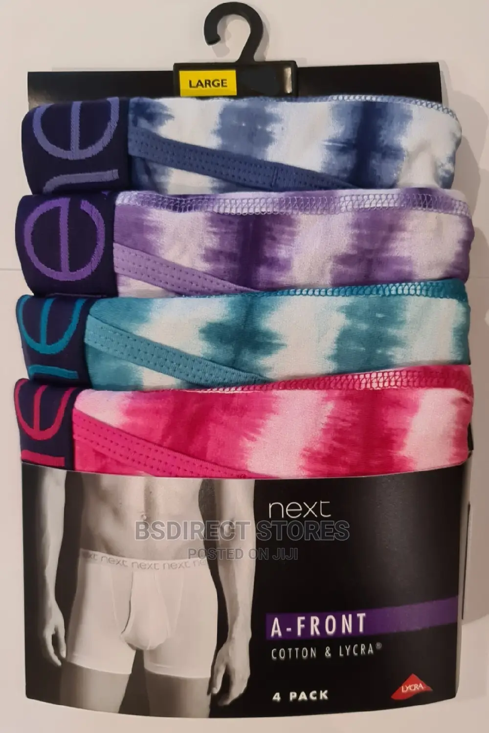NEXT a-Front Tie-Dye Pattern Luxury Cotton Boxers Pack of 4