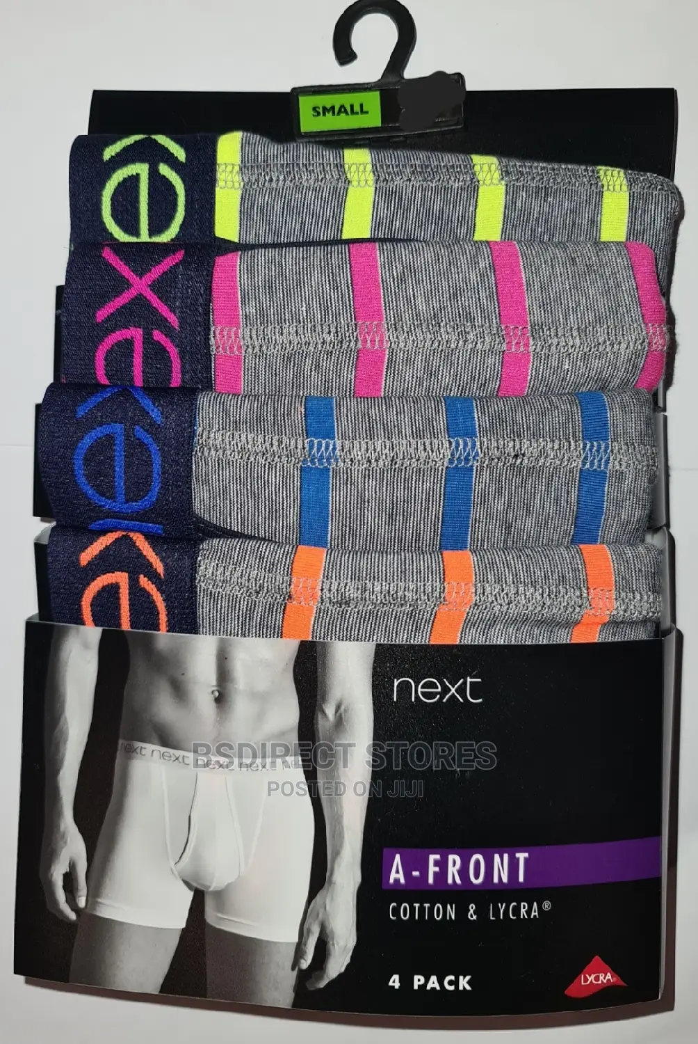 NEXT A-front Neon Stripe Luxury Men Cotton Boxers Pack Of 4