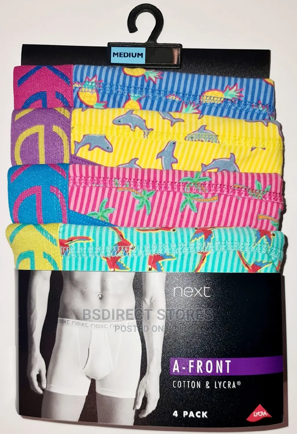 NEXT a-Front Hawaii Print Luxury Men Cotton Boxers Pack of 4