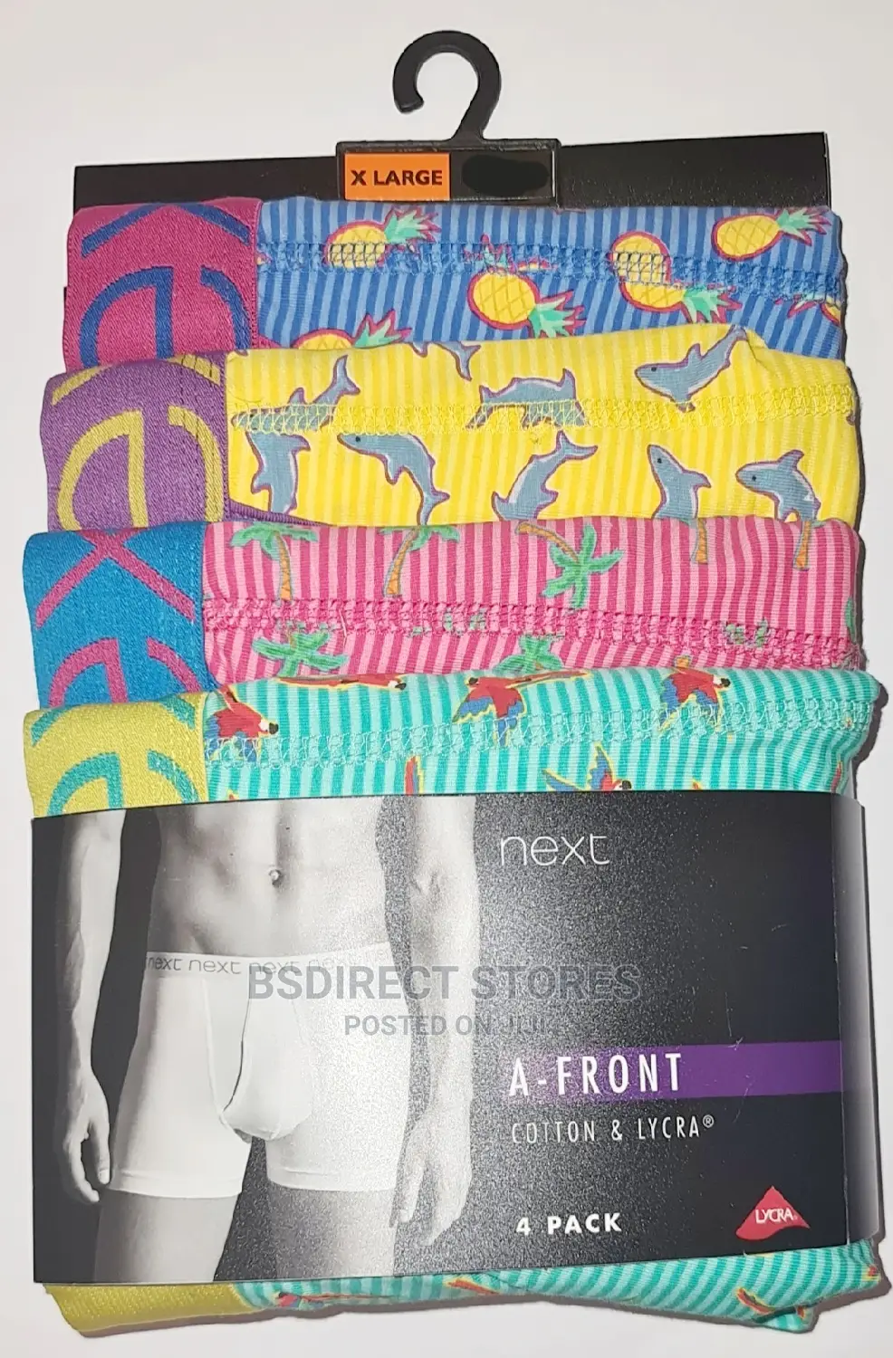 NEXT a-Front Hawaii Print Luxury Men Cotton Boxers Pack of 4