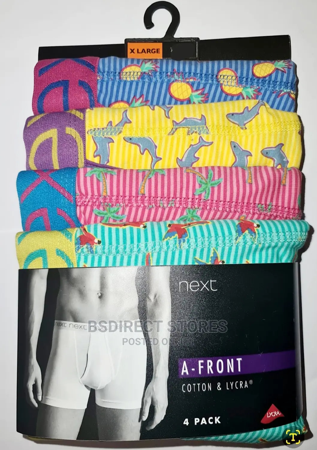 NEXT a-Front Hawaii Print Luxury Men Cotton Boxers Pack of 4