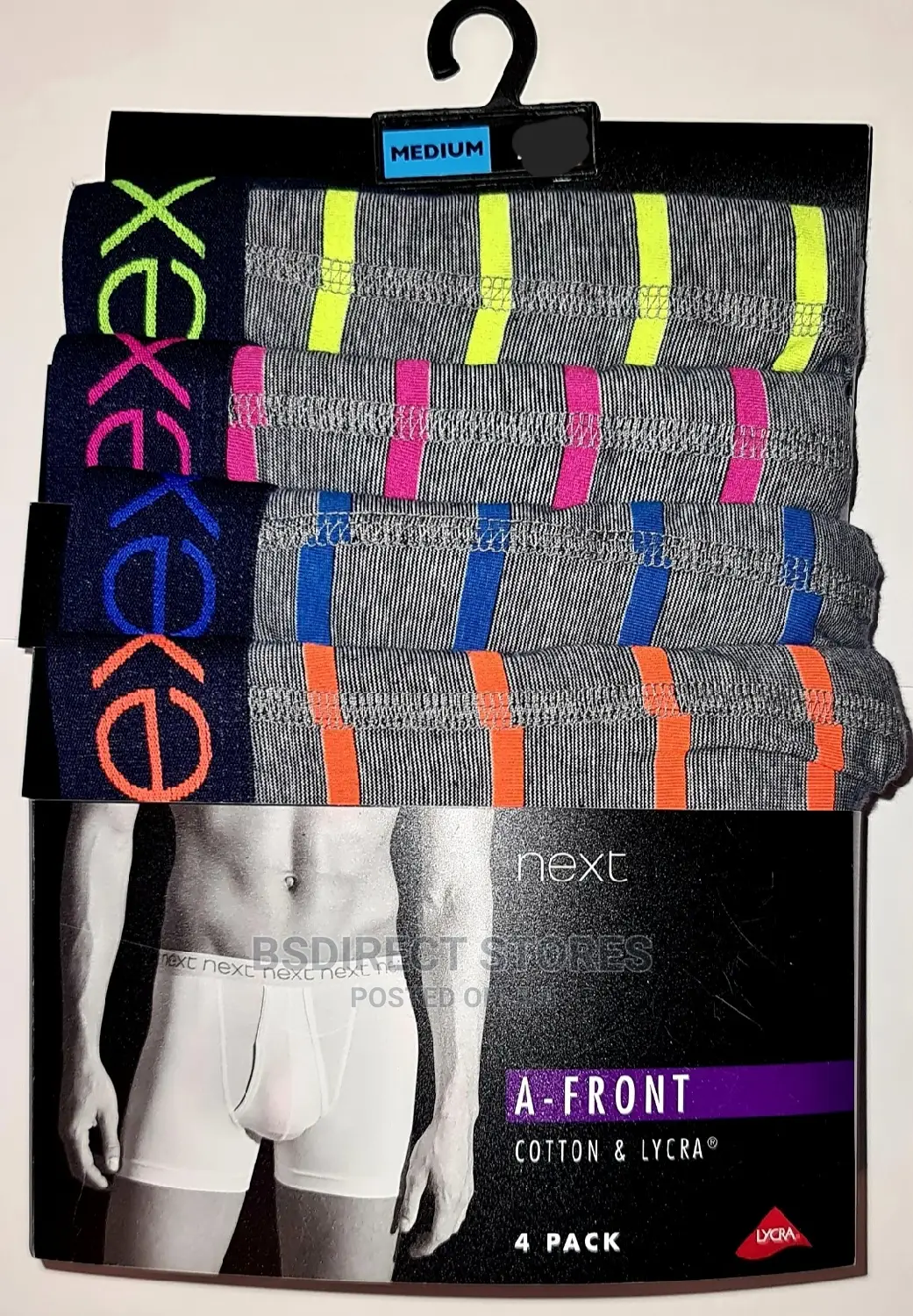 NEXT A-front Neon Stripe Luxury Men Cotton Boxers Pack Of 4