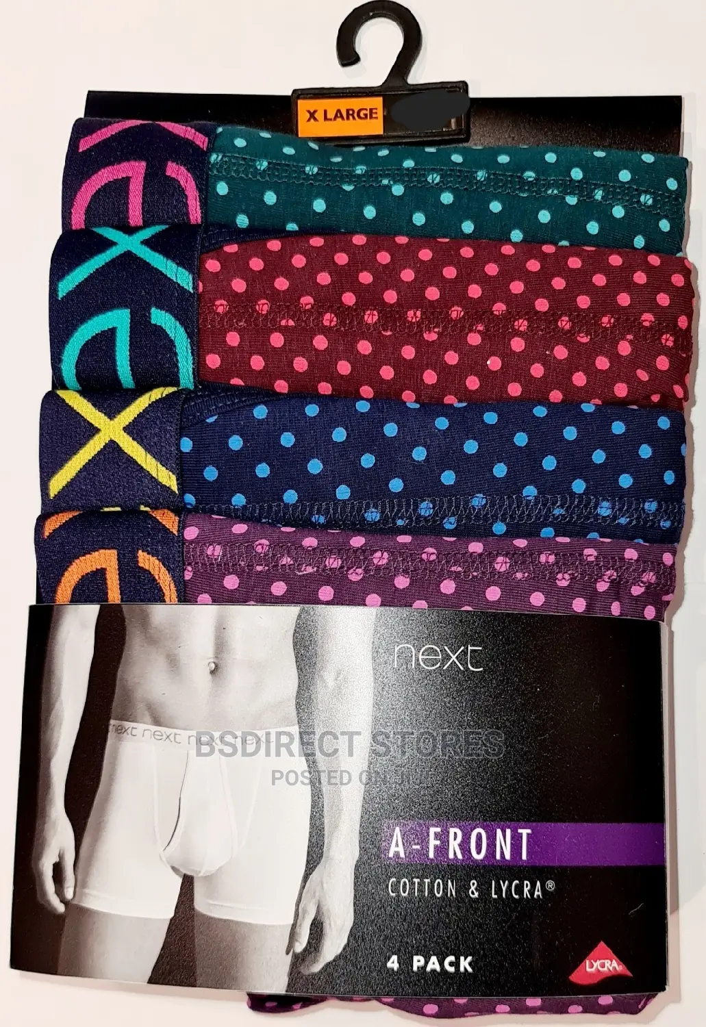 NEXT a-Front Tonal Spot Luxury Men Cotton Boxers Pack of 4