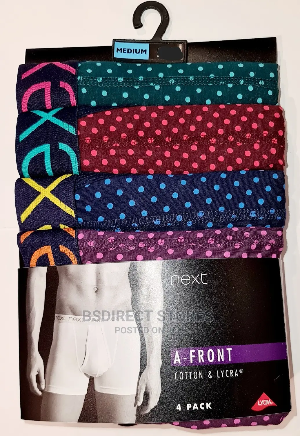 NEXT a-Front Tonal Spot Luxury Men Cotton Boxers Pack of 4
