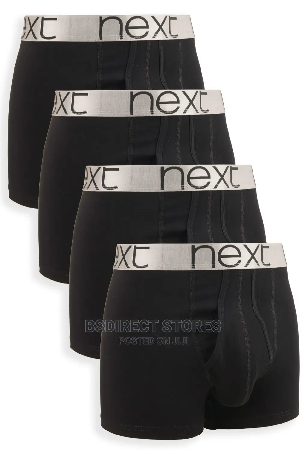 NEXT a-Front Black Silver Waistband Luxury Boxers Pack of 4